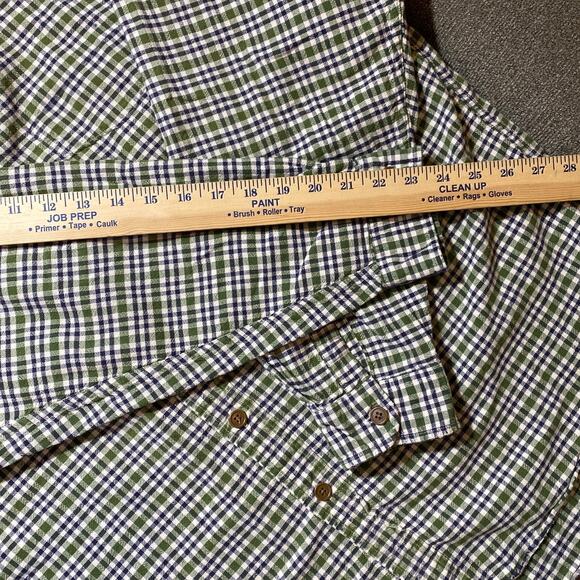 Vintage 90s Abercrombie & Fitch Button Down Green Blue Plaid Check Muscle Large - Picture 11 of 11